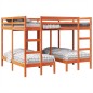 vidaXL Dreifach-Etagenbett Braun 140x200/70x140 cm Massivholz Kiefer vidaXL Dreifach-Etagenbett Braun 140x200/70x140 cm Massivholz Kiefer