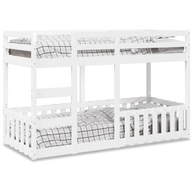 vidaXL Etagenbett Weiß 75x190 cm Massivholz Kiefer
