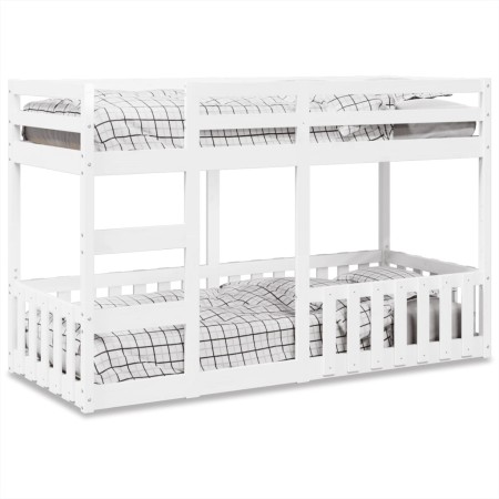 vidaXL Etagenbett Weiß 75x190 cm Massivholz Kiefer