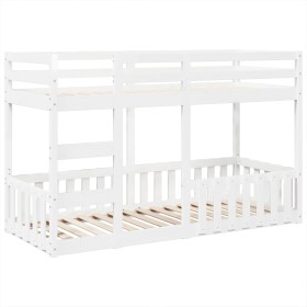 vidaXL Etagenbett Weiß 75x190 cm Massivholz Kiefer