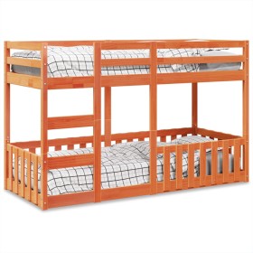 vidaXL Etagenbett Wachsbraun 90x190 cm Massivholz Kiefer
