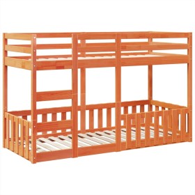 vidaXL Etagenbett Wachsbraun 90x190 cm Massivholz Kiefer
