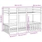 vidaXL Etagenbett Wachsbraun 90x190 cm Massivholz Kiefer vidaXL Etagenbett Wachsbraun 90x190 cm Massivholz Kiefer