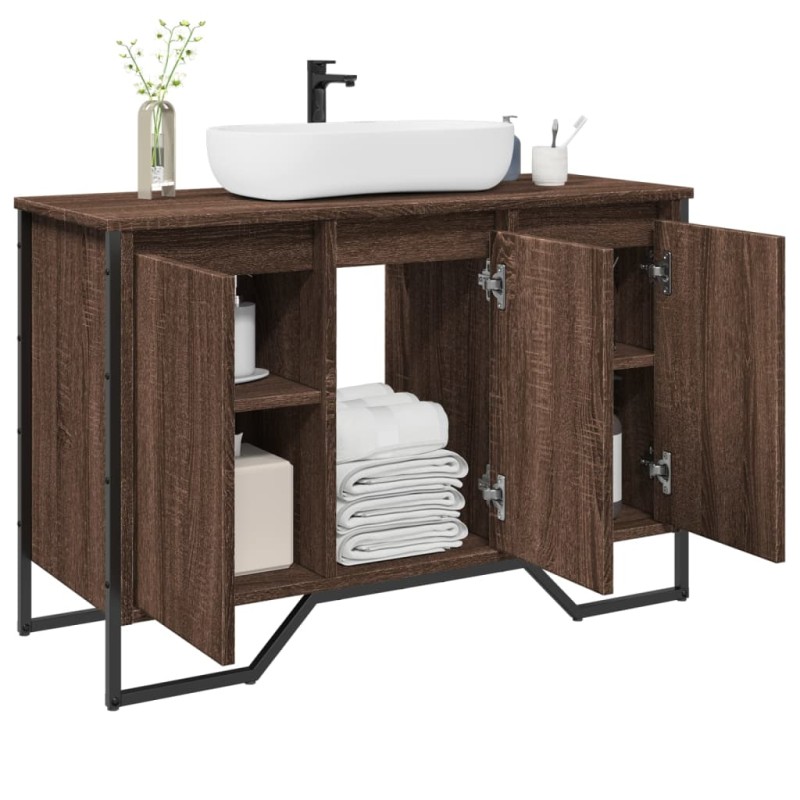 vidaXL Waschbeckenunterschrank Braun Eichen-Optik 91x35x60 cm vidaXL Waschbeckenunterschrank Braun Eichen-Optik 91x35x60 cm