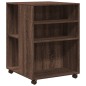 vidaXL Beistelltisch mit Rollen Braun Eiche 55x60x78 cm Holzwerkstoff vidaXL Beistelltisch mit Rollen Braun Eiche 55x60x78 cm Holzwerkstoff