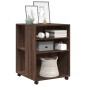 vidaXL Beistelltisch mit Rollen Braun Eiche 55x60x78 cm Holzwerkstoff vidaXL Beistelltisch mit Rollen Braun Eiche 55x60x78 cm Holzwerkstoff