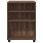 vidaXL Beistelltisch mit Rollen Braun Eiche 55x60x78 cm Holzwerkstoff vidaXL Beistelltisch mit Rollen Braun Eiche 55x60x78 cm Holzwerkstoff