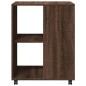 vidaXL Beistelltisch mit Rollen Braun Eiche 55x60x78 cm Holzwerkstoff vidaXL Beistelltisch mit Rollen Braun Eiche 55x60x78 cm Holzwerkstoff
