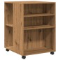 vidaXL Beistelltisch mit Rollen Artisan-Eiche 55x60x78cm Holzwerkstoff vidaXL Beistelltisch mit Rollen Artisan-Eiche 55x60x78cm Holzwerkstoff