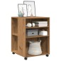 vidaXL Beistelltisch mit Rollen Artisan-Eiche 55x60x78cm Holzwerkstoff vidaXL Beistelltisch mit Rollen Artisan-Eiche 55x60x78cm Holzwerkstoff