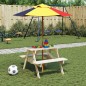 vidaXL Picknicktisch für 4 Kinder mit Sonnenschirm Massivholz Tanne vidaXL Picknicktisch für 4 Kinder mit Sonnenschirm Massivholz Tanne