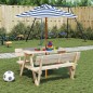 vidaXL Picknicktisch für 4 Kinder mit Sonnenschirm Massivholz Tanne vidaXL Picknicktisch für 4 Kinder mit Sonnenschirm Massivholz Tanne