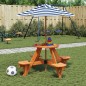 vidaXL Picknicktisch für 4 Kinder mit Sonnenschirm Rund Tannenholz vidaXL Picknicktisch für 4 Kinder mit Sonnenschirm Rund Tannenholz