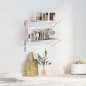vidaXL Wandregale 2 Stk. 50x23,5x3 cm Silbern Edelstahl vidaXL Wandregale 2 Stk. 50x23,5x3 cm Silbern Edelstahl