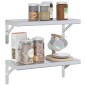 vidaXL Wandregale 2 Stk. 50x23,5x3 cm Silbern Edelstahl vidaXL Wandregale 2 Stk. 50x23,5x3 cm Silbern Edelstahl