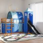 vidaXL Etagenbett mit Rutsche und Gardinen Blau 80x200 cm vidaXL Etagenbett mit Rutsche und Gardinen Blau 80x200 cm