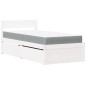 vidaXL Bett mit Schubladen und Matratze Weiß 90x200 cm Massivholz vidaXL Bett mit Schubladen und Matratze Weiß 90x200 cm Massivholz