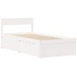 vidaXL Bett mit Schubladen und Matratze Weiß 90x200 cm Massivholz vidaXL Bett mit Schubladen und Matratze Weiß 90x200 cm Massivholz