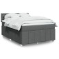 vidaXL Boxspringbett mit Matratze Dunkelgrau 140x200 cm Stoff vidaXL Boxspringbett mit Matratze Dunkelgrau 140x200 cm Stoff