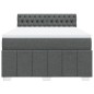 vidaXL Boxspringbett mit Matratze Dunkelgrau 140x200 cm Stoff vidaXL Boxspringbett mit Matratze Dunkelgrau 140x200 cm Stoff