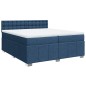 vidaXL Boxspringbett mit Matratze Blau 200x200 cm Stoff vidaXL Boxspringbett mit Matratze Blau 200x200 cm Stoff