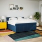 vidaXL Boxspringbett mit Matratze Blau 200x200 cm Stoff vidaXL Boxspringbett mit Matratze Blau 200x200 cm Stoff