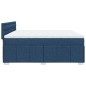 vidaXL Boxspringbett mit Matratze Blau 200x200 cm Stoff vidaXL Boxspringbett mit Matratze Blau 200x200 cm Stoff