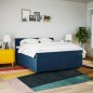 vidaXL Boxspringbett mit Matratze Blau 200x200 cm Stoff vidaXL Boxspringbett mit Matratze Blau 200x200 cm Stoff