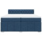 vidaXL Boxspringbett mit Matratze Blau 200x200 cm Stoff vidaXL Boxspringbett mit Matratze Blau 200x200 cm Stoff