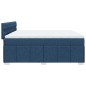 vidaXL Boxspringbett mit Matratze Blau 200x200 cm Stoff vidaXL Boxspringbett mit Matratze Blau 200x200 cm Stoff