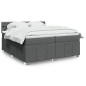 vidaXL Boxspringbett mit Matratze Dunkelgrau 200x200 cm Stoff vidaXL Boxspringbett mit Matratze Dunkelgrau 200x200 cm Stoff