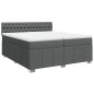 vidaXL Boxspringbett mit Matratze Dunkelgrau 200x200 cm Stoff vidaXL Boxspringbett mit Matratze Dunkelgrau 200x200 cm Stoff