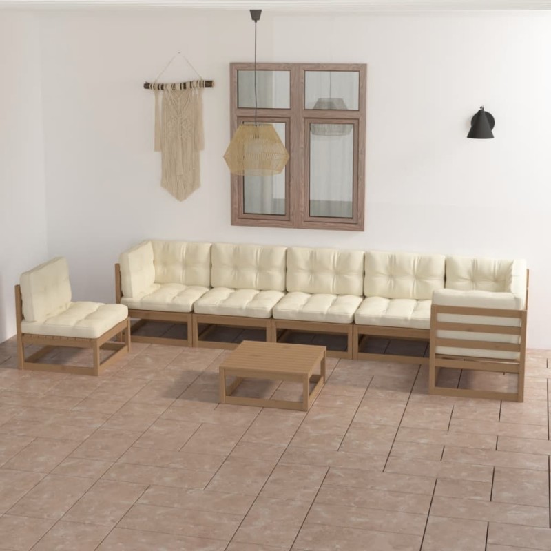 8-tlg. Garten-Lounge-Set mit Kissen Kiefer Massivholz 8-tlg. Garten-Lounge-Set mit Kissen Kiefer Massivholz