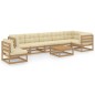 8-tlg. Garten-Lounge-Set mit Kissen Kiefer Massivholz 8-tlg. Garten-Lounge-Set mit Kissen Kiefer Massivholz