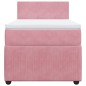 vidaXL Boxspringbett mit Matratze Rosa 90x190 cm Samt vidaXL Boxspringbett mit Matratze Rosa 90x190 cm Samt