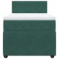 vidaXL Boxspringbett mit Matratze Dunkelgrün 90x190 cm Samt vidaXL Boxspringbett mit Matratze Dunkelgrün 90x190 cm Samt