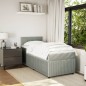 vidaXL Boxspringbett mit Matratze Hellgrau 90x190 cm Samt vidaXL Boxspringbett mit Matratze Hellgrau 90x190 cm Samt