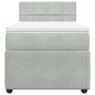 vidaXL Boxspringbett mit Matratze Hellgrau 90x190 cm Samt vidaXL Boxspringbett mit Matratze Hellgrau 90x190 cm Samt