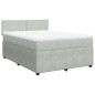 vidaXL Boxspringbett mit Matratze Hellgrau 140x190 cm Samt vidaXL Boxspringbett mit Matratze Hellgrau 140x190 cm Samt