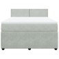 vidaXL Boxspringbett mit Matratze Hellgrau 140x190 cm Samt vidaXL Boxspringbett mit Matratze Hellgrau 140x190 cm Samt