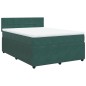 vidaXL Boxspringbett mit Matratze Dunkelgrün 140x190 cm Samt vidaXL Boxspringbett mit Matratze Dunkelgrün 140x190 cm Samt