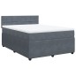 vidaXL Boxspringbett mit Matratze Dunkelgrau 140x190 cm Samt vidaXL Boxspringbett mit Matratze Dunkelgrau 140x190 cm Samt