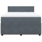 vidaXL Boxspringbett mit Matratze Dunkelgrau 140x190 cm Samt vidaXL Boxspringbett mit Matratze Dunkelgrau 140x190 cm Samt