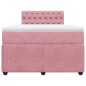 vidaXL Boxspringbett mit Matratze Rosa 120x200 cm Samt vidaXL Boxspringbett mit Matratze Rosa 120x200 cm Samt