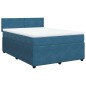 vidaXL Boxspringbett mit Matratze Blau 140x200 cm Samt vidaXL Boxspringbett mit Matratze Blau 140x200 cm Samt