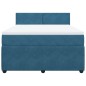 vidaXL Boxspringbett mit Matratze Blau 140x200 cm Samt vidaXL Boxspringbett mit Matratze Blau 140x200 cm Samt