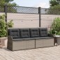 vidaXL Gartenbank Verstellbar mit Kissen Grau Poly Rattan vidaXL Gartenbank Verstellbar mit Kissen Grau Poly Rattan
