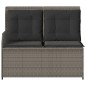 vidaXL Gartenbank Verstellbar mit Kissen Grau Poly Rattan vidaXL Gartenbank Verstellbar mit Kissen Grau Poly Rattan