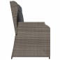 vidaXL Gartenbank Verstellbar mit Kissen Grau Poly Rattan vidaXL Gartenbank Verstellbar mit Kissen Grau Poly Rattan