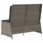 vidaXL Gartenbank Verstellbar mit Kissen Grau Poly Rattan vidaXL Gartenbank Verstellbar mit Kissen Grau Poly Rattan